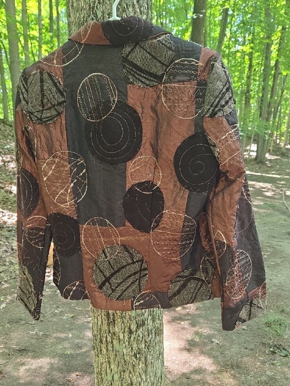 Joseph Ribkoff Brown and Copper Patterned Blazer Sz 8 - Picture 5 of 9